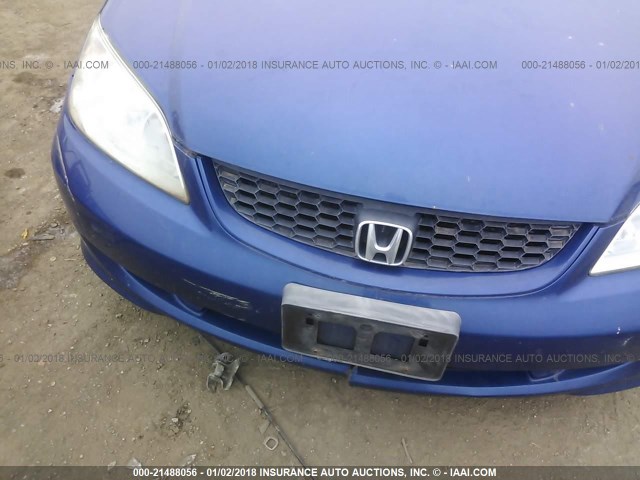 1HGEM22125L025064 - 2005 HONDA CIVIC DX VP BLUE photo 6