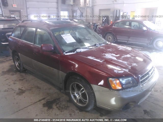 4S3BH686127650561 - 2002 SUBARU LEGACY OUTBACK LIMITED RED photo 1