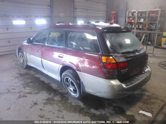 4S3BH686127650561 - 2002 SUBARU LEGACY OUTBACK LIMITED RED photo 3