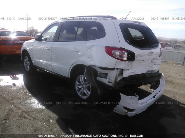 5NMSG3AB2AH387271 - 2010 HYUNDAI SANTA FE GLS WHITE photo 3