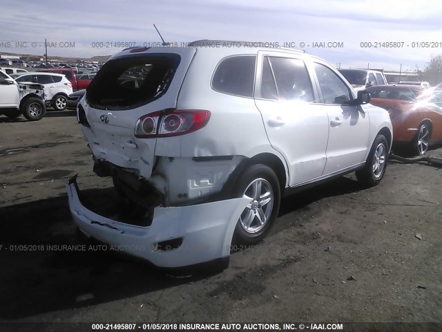 5NMSG3AB2AH387271 - 2010 HYUNDAI SANTA FE GLS WHITE photo 4