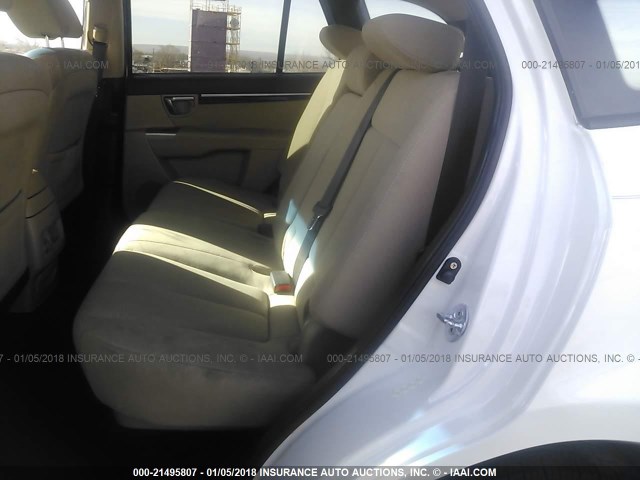 5NMSG3AB2AH387271 - 2010 HYUNDAI SANTA FE GLS WHITE photo 8