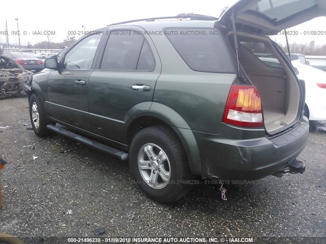 KNDJD733465539093 - 2006 KIA SORENTO EX/LX GREEN photo 3