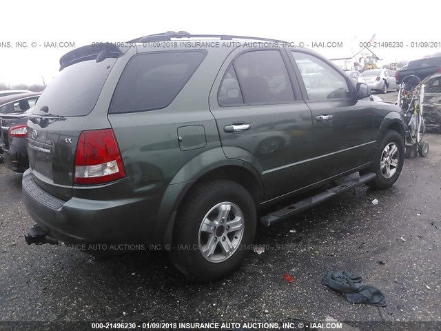 KNDJD733465539093 - 2006 KIA SORENTO EX/LX GREEN photo 4