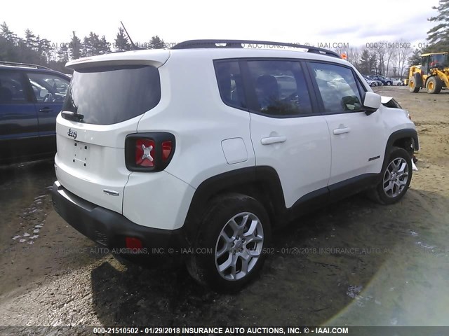 ZACCJBBB2HPF39861 - 2017 JEEP RENEGADE LATITUDE WHITE photo 4