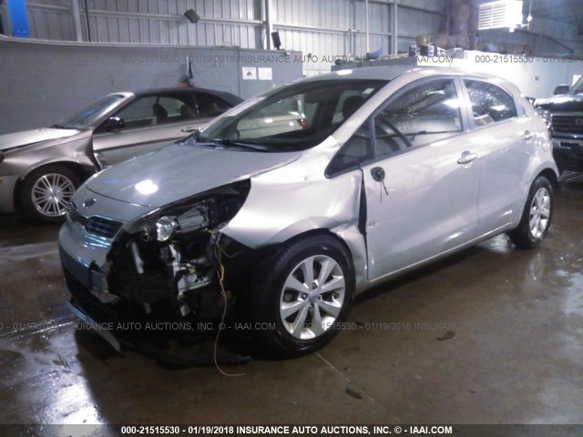 KNADN5A31D6132404 - 2013 KIA RIO EX/SX SILVER photo 2