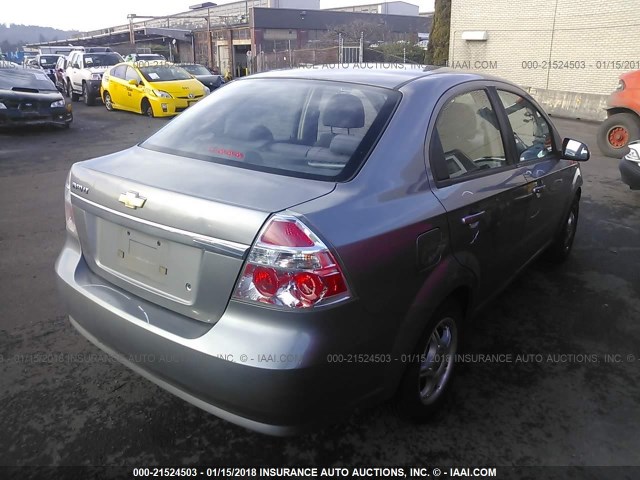 KL1TD56E89B403377 - 2009 CHEVROLET AVEO LS/LT Сұр фото 4