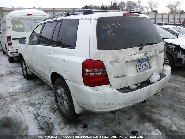 JTEHF21A130112293 - 2003 TOYOTA HIGHLANDER LIMITED WHITE photo 3