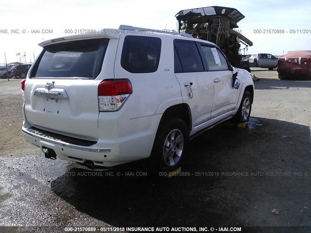 JTEBU5JR5A5019750 - 2010 TOYOTA 4RUNNER SR5/LIMITED/TRAIL WHITE photo 4