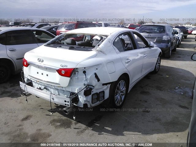 JN1CV7AP4GM203577 - 2016 INFINITI Q50 PREMIUM WHITE photo 4