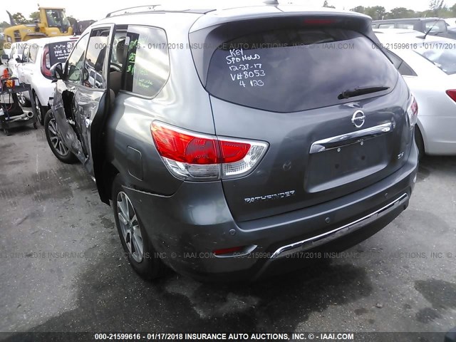 5N1AR2MNXFC618053 - 2015 NISSAN PATHFINDER S/SV/SL/PLATINUM GRAY photo 3