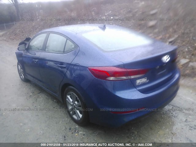 5NPD84LF2HH159800 - 2017 HYUNDAI ELANTRA SE/VALUE/LIMITED BLUE photo 3