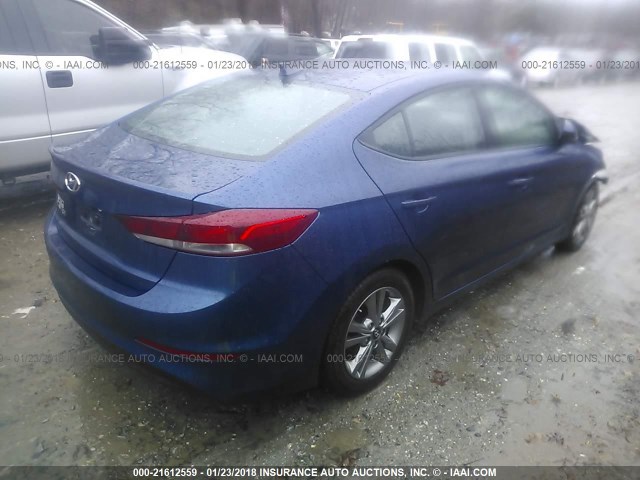 5NPD84LF2HH159800 - 2017 HYUNDAI ELANTRA SE/VALUE/LIMITED BLUE photo 4