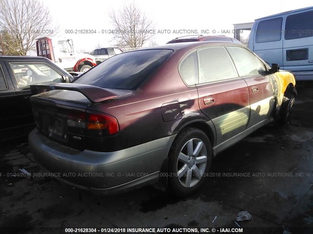 4S3BE6868Y7203646 - 2000 SUBARU LEGACY OUTBACK LIMITED BURGUNDY photo 4