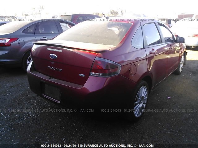 1FAHP3GN6BW184710 - 2011 FORD FOCUS SES RED photo 4