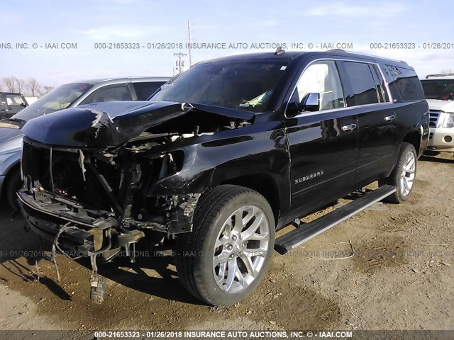 1GNSKKKC7FR100369 - 2015 CHEVROLET SUBURBAN K1500 LTZ BLACK photo 2