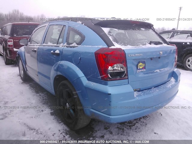 1B3HB48B08D548564 - 2008 DODGE CALIBER SXT BLUE photo 3