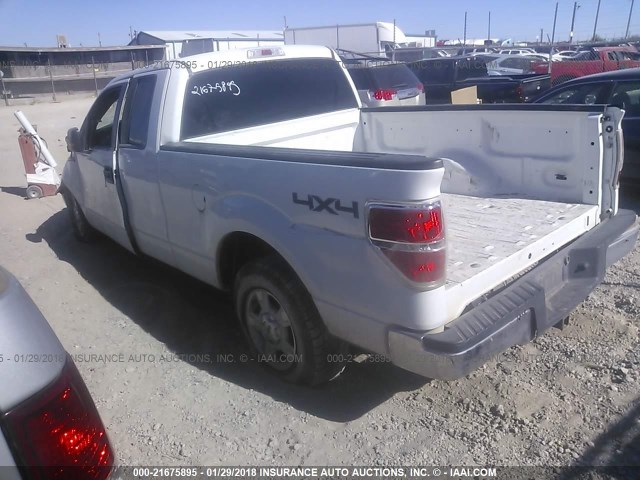 1FTFX1EF9BFD12763 - 2011 FORD F150 SUPER CAB WHITE photo 3