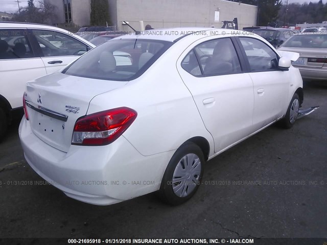 ML32F3FJXHHF14000 - 2017 MITSUBISHI MIRAGE G4 ES WHITE photo 4