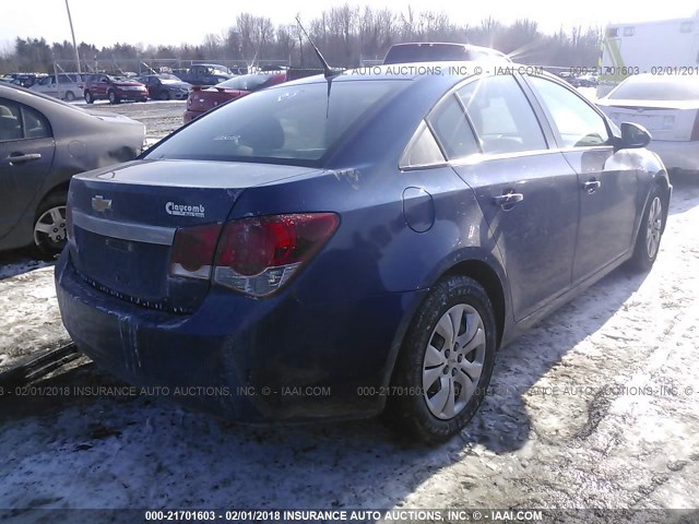 1G1PC5SH4C7327382 - 2012 CHEVROLET CRUZE LS BLUE photo 4