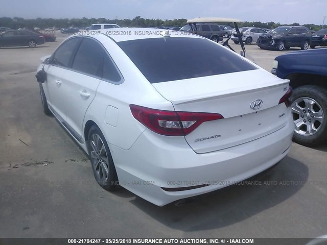 5NPE34AF1FH043409 - 2015 HYUNDAI SONATA SPORT/LIMITED WHITE photo 3