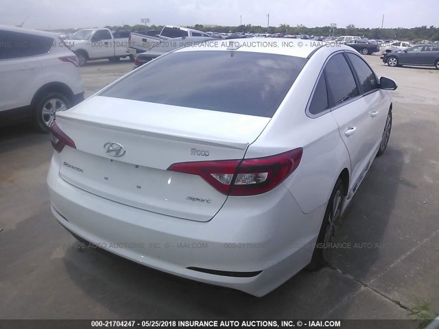 5NPE34AF1FH043409 - 2015 HYUNDAI SONATA SPORT/LIMITED WHITE photo 4