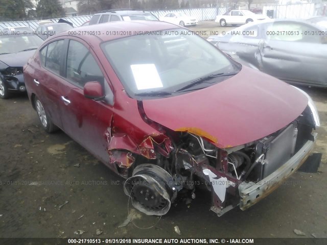 3N1CN7AP7CL834165 - 2012 NISSAN VERSA S/SV/SL RED photo 1