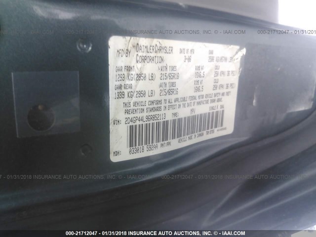 2D4GP44L96R852113 - 2006 DODGE GRAND CARAVAN SXT GRAY photo 9