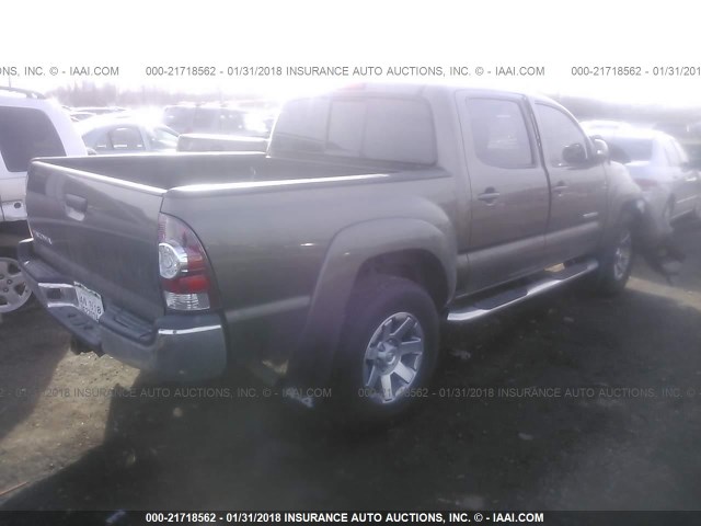 3TMLU4EN6EM163396 - 2014 TOYOTA TACOMA DOUBLE CAB GRAY photo 4