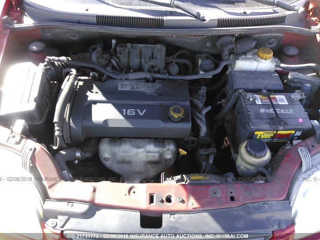 KL1TD66677B783498 - 2007 CHEVROLET AVEO LS RED photo 10