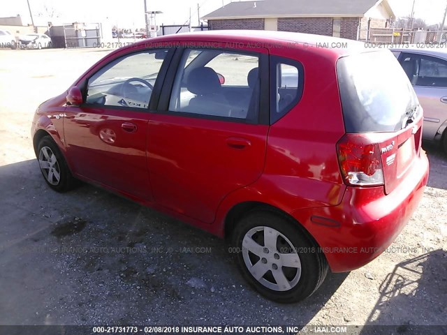 KL1TD66677B783498 - 2007 CHEVROLET AVEO LS RED photo 3