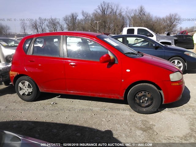 KL1TD66677B783498 - 2007 CHEVROLET AVEO LS RED photo 6