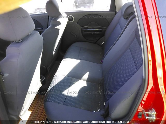 KL1TD66677B783498 - 2007 CHEVROLET AVEO LS RED photo 8