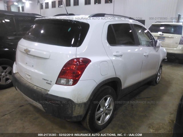 3GNCJPSB1GL254225 - 2016 CHEVROLET TRAX 1LT WHITE photo 4