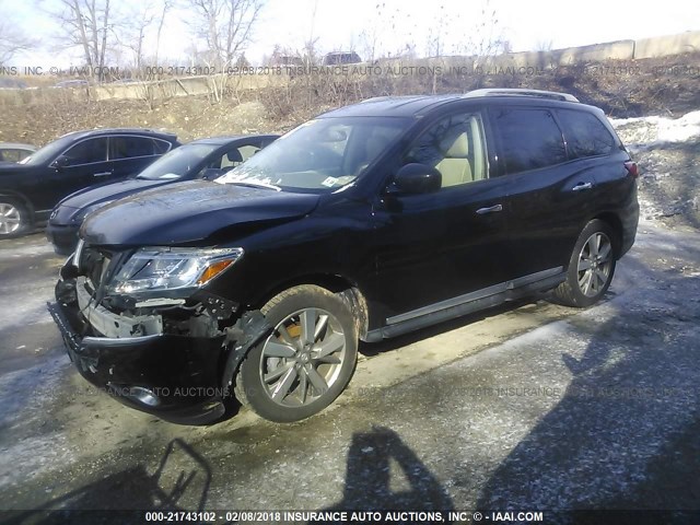 5N1AR2MMXDC626769 - 2013 NISSAN PATHFINDER S/SV/SL/PLATINUM BLACK photo 2