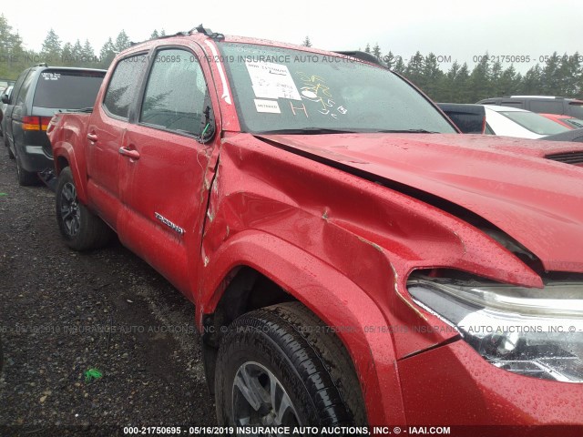 3TMCZ5ANXHM050696 - 2017 TOYOTA TACOMA DBL CAB/SR/TRDSPT/OR/PRO RED photo 6