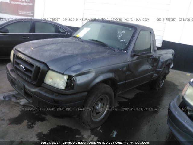 1FTYR10U44PA20735 - 2004 FORD RANGER GRAY photo 2