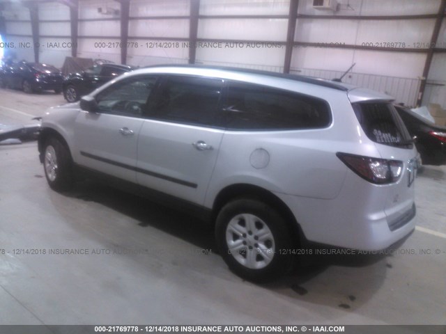 1GNKRFKD4EJ227234 - 2014 CHEVROLET TRAVERSE LS SILVER photo 3