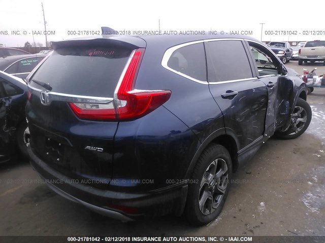 2HKRW2H86HH688211 - 2017 HONDA CR-V EXL Dark Blue photo 4