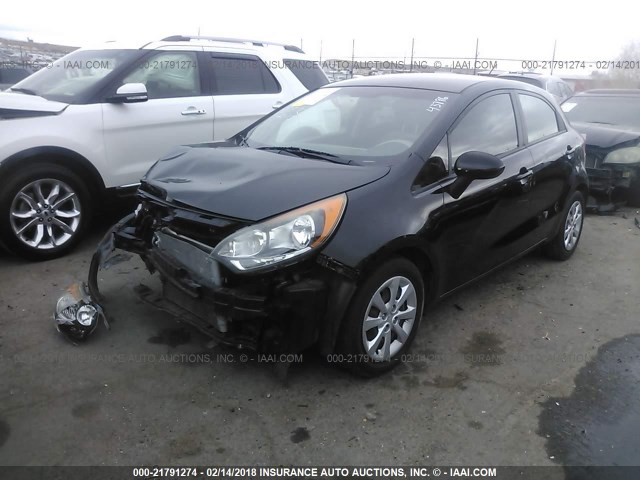 KNADM5A35C6040360 - 2012 KIA RIO LX BLACK photo 2