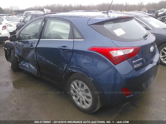 KMHD35LH9GU266431 - 2016 HYUNDAI ELANTRA GT BLUE photo 3