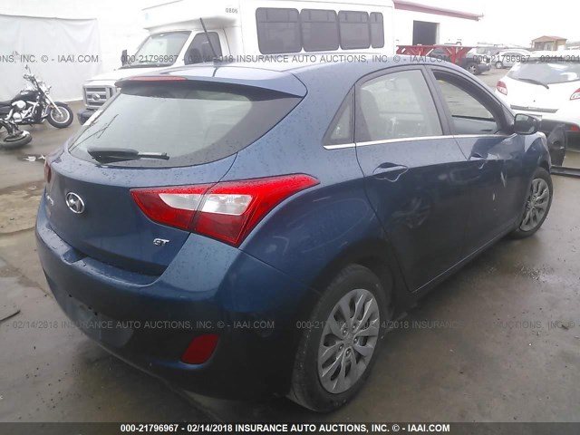 KMHD35LH9GU266431 - 2016 HYUNDAI ELANTRA GT BLUE photo 4