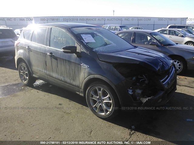 1FMCU9H97DUA74633 - 2013 FORD ESCAPE SEL BLACK photo 1