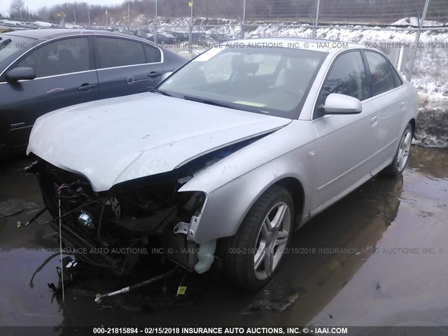 WAUAF78E08A109251 - 2008 AUDI A4 2.0T SILVER photo 2