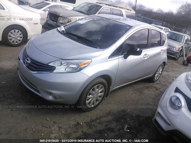 3N1CE2CPXFL431771 - 2015 NISSAN VERSA NOTE S/S PLUS/SV/SL/SR SILVER photo 2