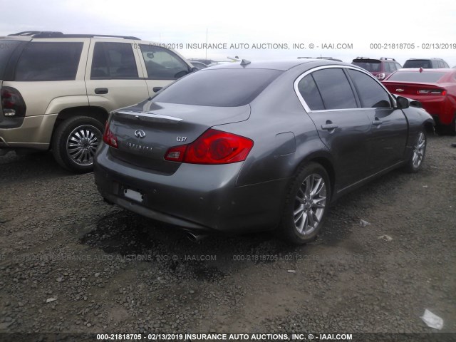 JN1CV6APXBM510285 - 2011 INFINITI G37 SPORT GRAY photo 4