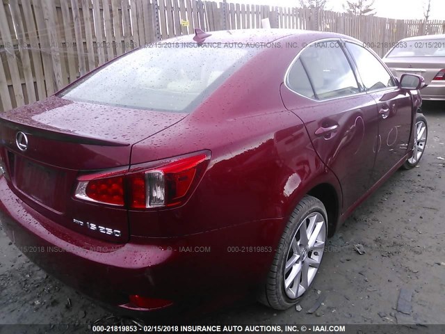 JTHCF5C21C5054726 - 2012 LEXUS IS 250 RED photo 4