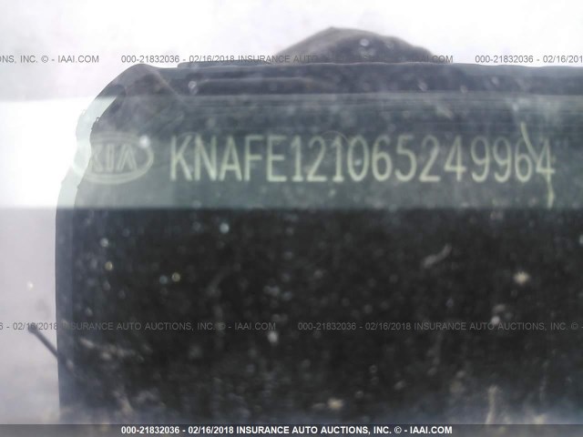 KNAFE121065249964 - 2006 KIA NEW SPECTRA LX/EX SILVER photo 9