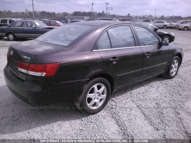 KMHEU46C46A084535 - 2006 HYUNDAI SONATA GLS/LX BURGUNDY photo 4