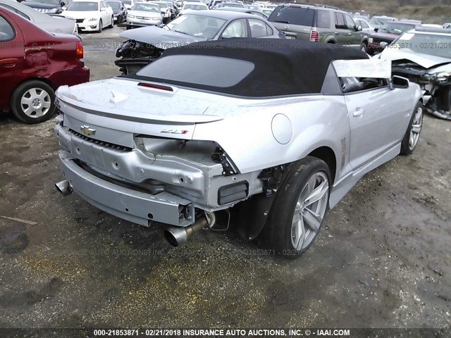 2G1FL3DP5D9803840 - 2013 CHEVROLET CAMARO ZL1 银色 照片 4